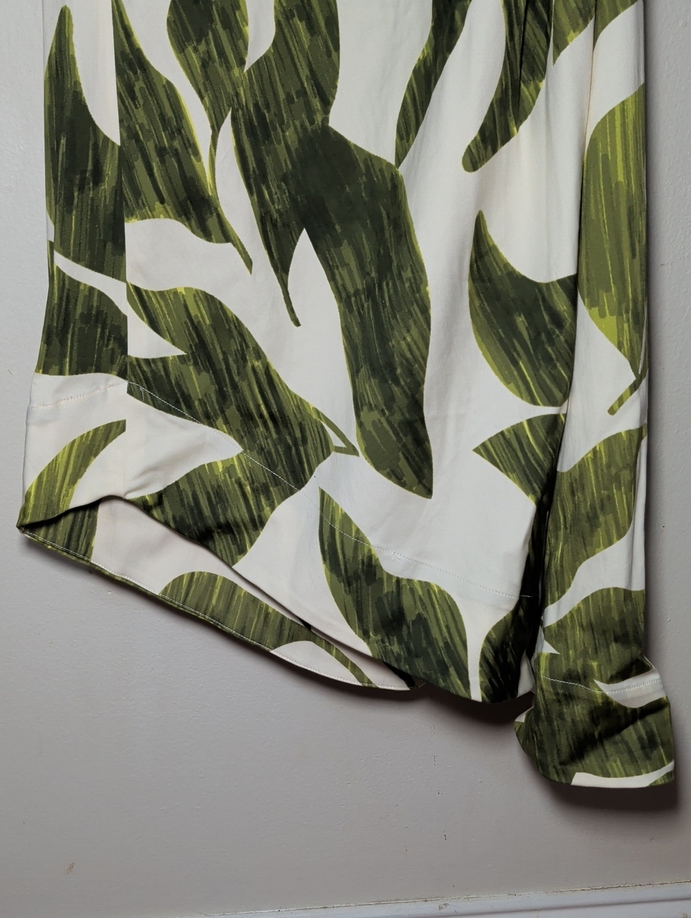 Antonio Melani x M.G. Style Tropical Print Asymmetric Skirt White Green Size 4 - Picture 5 of 7